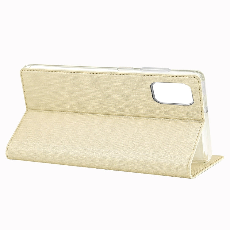 For Galaxy A71 ViLi Magnet Horizontal Flip Shockproof TPU + PU Leather Protective Case Card Slot & Holder(Champaign Gold) - Galaxy Phone Cases by ViLi | Online Shopping UK | buy2fix