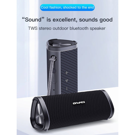awei Y331 Outdoor TWS Stereo Bluetooth Speaker(Black) - Desktop Speaker by awei | Online Shopping UK | buy2fix