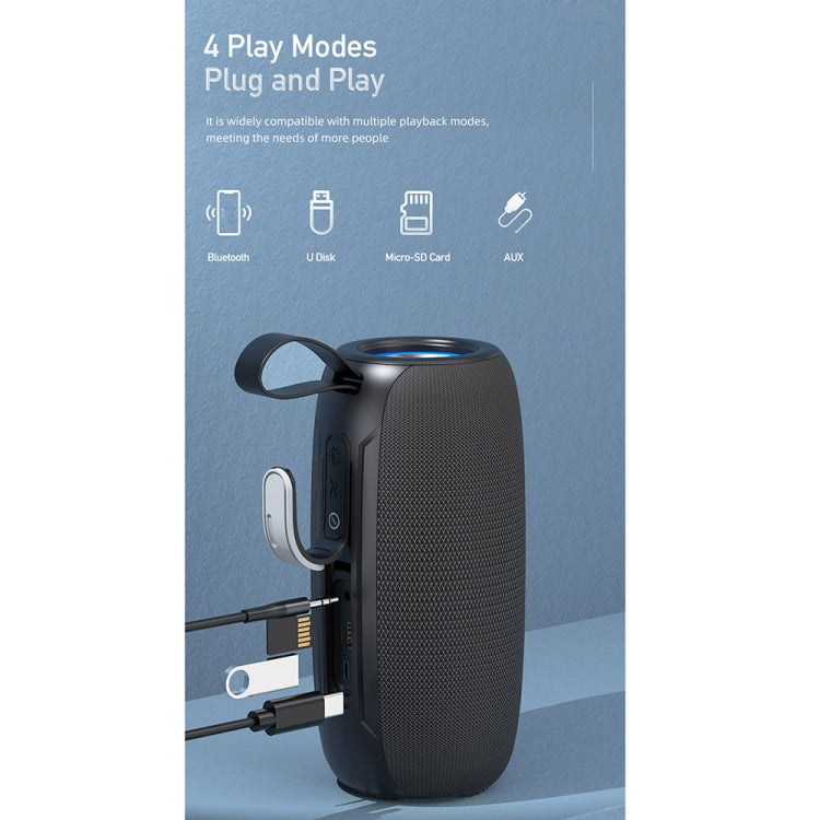 awei Y370 Outdoor Waterproof Bluetooth Speaker with Colorful Light(Black) - Desktop Speaker by awei | Online Shopping UK | buy2fix