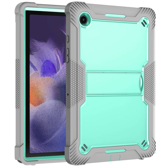 For Samsung Galaxy Tab A8 10.5 2021 Silicone + PC Shockproof Protective Tablet Case with Holder(Gray + Green) - Other Galaxy Tab PC by buy2fix | Online Shopping UK | buy2fix