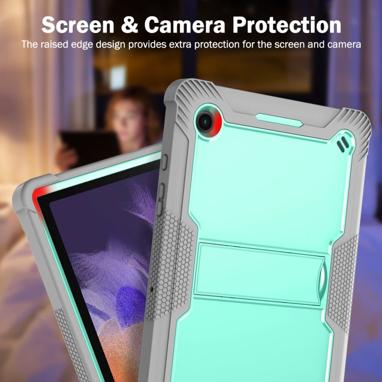 For Samsung Galaxy Tab A8 10.5 2021 Silicone + PC Shockproof Protective Tablet Case with Holder(Gray + Green) - Other Galaxy Tab PC by buy2fix | Online Shopping UK | buy2fix