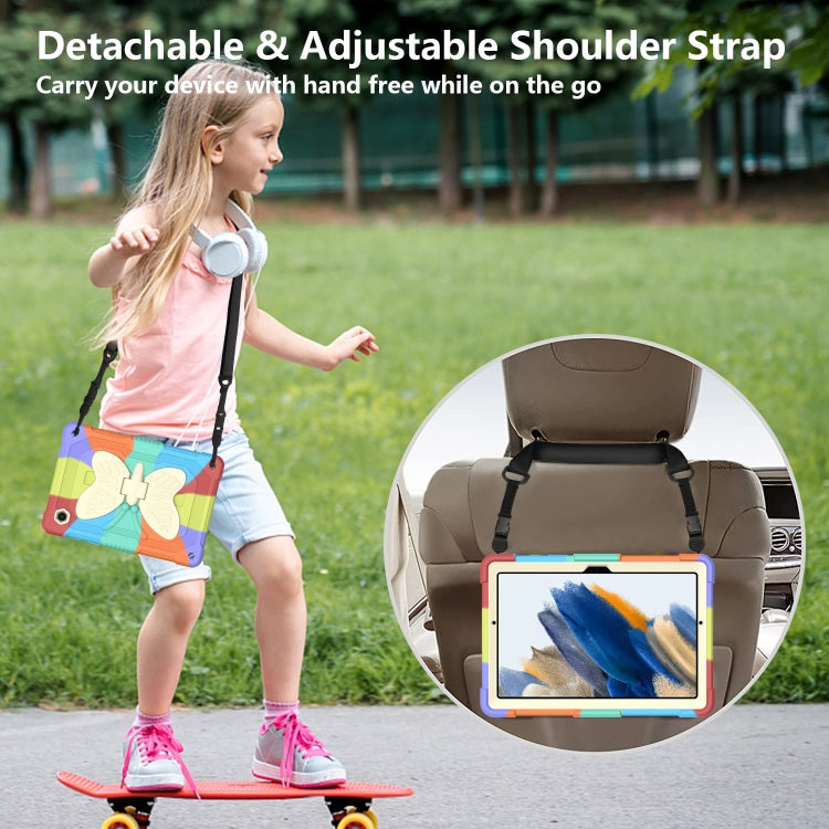 For Samsung Galaxy Tab A8 10.5 2021 Beige PC + Silicone Holder Tablet Case(Colorful Red) - Other Galaxy Tab PC by buy2fix | Online Shopping UK | buy2fix