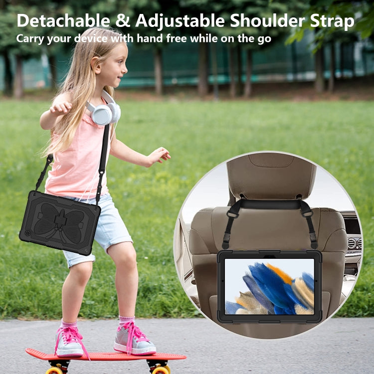 For Samsung Galaxy Tab A8 10.5 2021 Beige PC + Silicone Holder Tablet Case(Black) - Other Galaxy Tab PC by buy2fix | Online Shopping UK | buy2fix