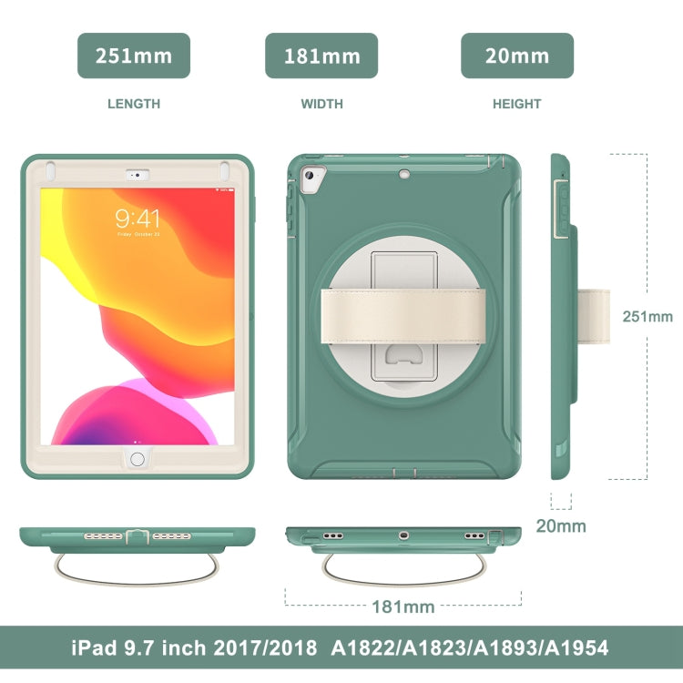 360 Degree Rotation PC + TPU Tablet Case For iPad 9.7 2018 / 2017(Jade Green) - iPad 9.7 (2018) & (2017) Cases by buy2fix | Online Shopping UK | buy2fix