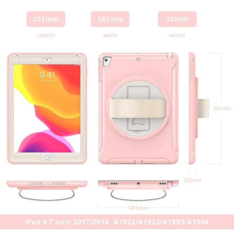 360 Degree Rotation PC + TPU Tablet Case For iPad 9.7 2018 / 2017(Cherry Blossoms Pink) - iPad 9.7 (2018) & (2017) Cases by buy2fix | Online Shopping UK | buy2fix