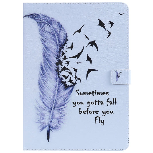 For iPad Pro 11 (2018) Colored Drawing Pattern Horizontal Flip PU Leather Case with Holder & Card Slots & Wallet(Feather) - iPad Pro 11 (2018) Cases by buy2fix | Online Shopping UK | buy2fix