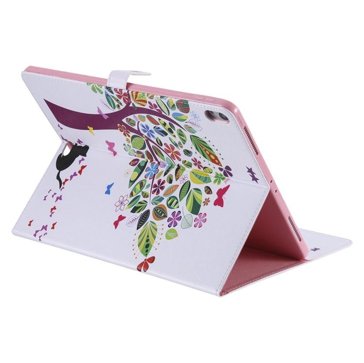 for iPad Pro 12.9 (2018) Colored Drawing Pattern Horizontal Flip PU Leather Case with Holder & Card Slots & Wallet (Cat and Tree) - iPad Pro 12.9 (2018) Cases by buy2fix | Online Shopping UK | buy2fix