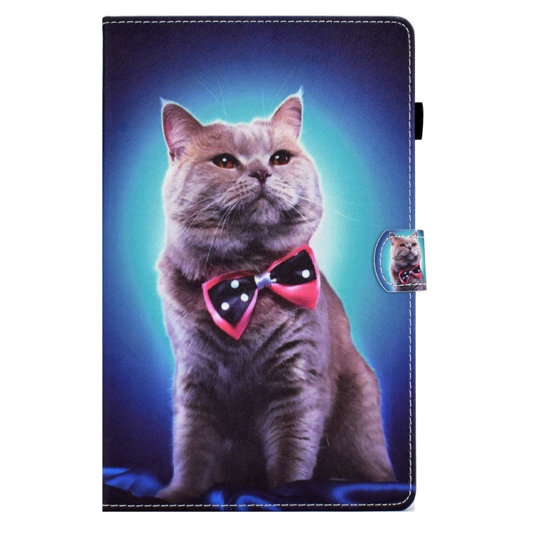 For Samsung Galaxy Tab A8 Sewing Pen Slot Leather Tablet Case(Bow Tie Cat) - Other Galaxy Tab PC by buy2fix | Online Shopping UK | buy2fix