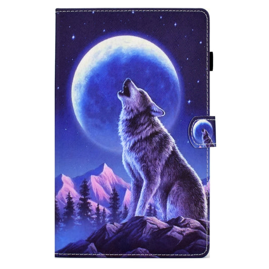 For Samsung Galaxy Tab A 10.1 2016 T580 Sewing Pen Slot Leather Tablet Case(Night Wolf) by buy2fix
