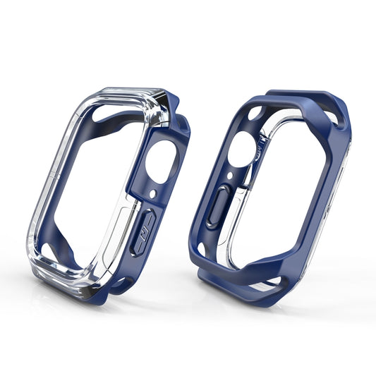 Transparent Two-color Armor Case For Apple Watch Series 9 / 8 / 7 45mm(Blue) by buy2fix