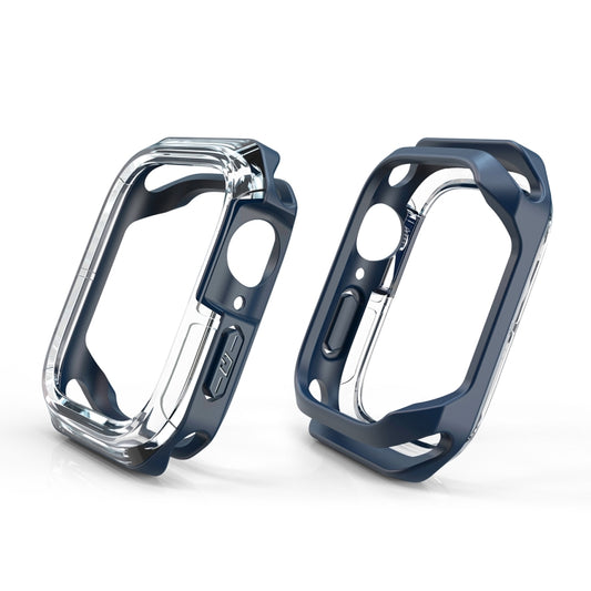 Transparent Two-color Armor Case For Apple Watch Series 9 / 8 / 7 45mm(Midnight Blue) by buy2fix