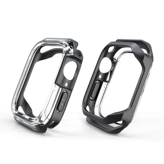 Transparent Two-color Armor Case For Apple Watch Series 6 & SE & 5 & 4 44mm(Black) by buy2fix
