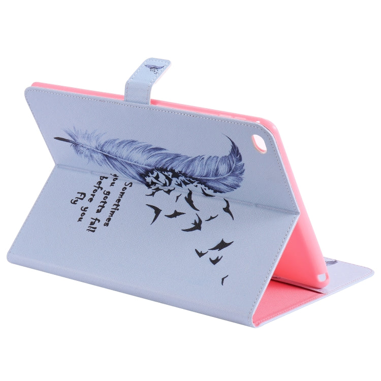 For iPad 5 & 6 Colored Drawing Pattern Horizontal Flip PU Leather Case with Holder & Card Slots & Wallet & Sleep / Wake-up Function(Feather) - More iPad Cases by buy2fix | Online Shopping UK | buy2fix