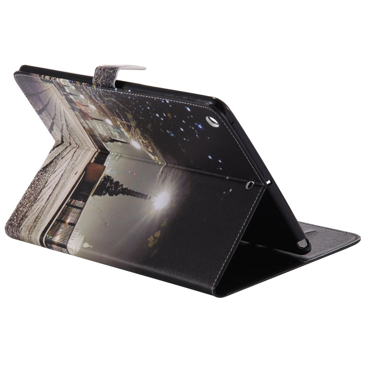 Colored Drawing Pattern Horizontal Flip PU Leather Case with Holder & Card Slots & Wallet & Sleep / Wake-up Function(Cityscape) - iPad 9.7 (2018) & (2017) Cases by buy2fix | Online Shopping UK | buy2fix