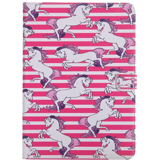 Colored Drawing Pattern Horizontal Flip PU Leather Case with Holder & Card Slots & Wallet & Sleep / Wake-up Function(Horse) - iPad 9.7 (2018) & (2017) Cases by buy2fix | Online Shopping UK | buy2fix