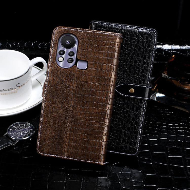 For Infinix Hot 11s idewei Crocodile Texture Horizontal Flip Leather Phone Case(Black) - Infinix Cases by idewei | Online Shopping UK | buy2fix