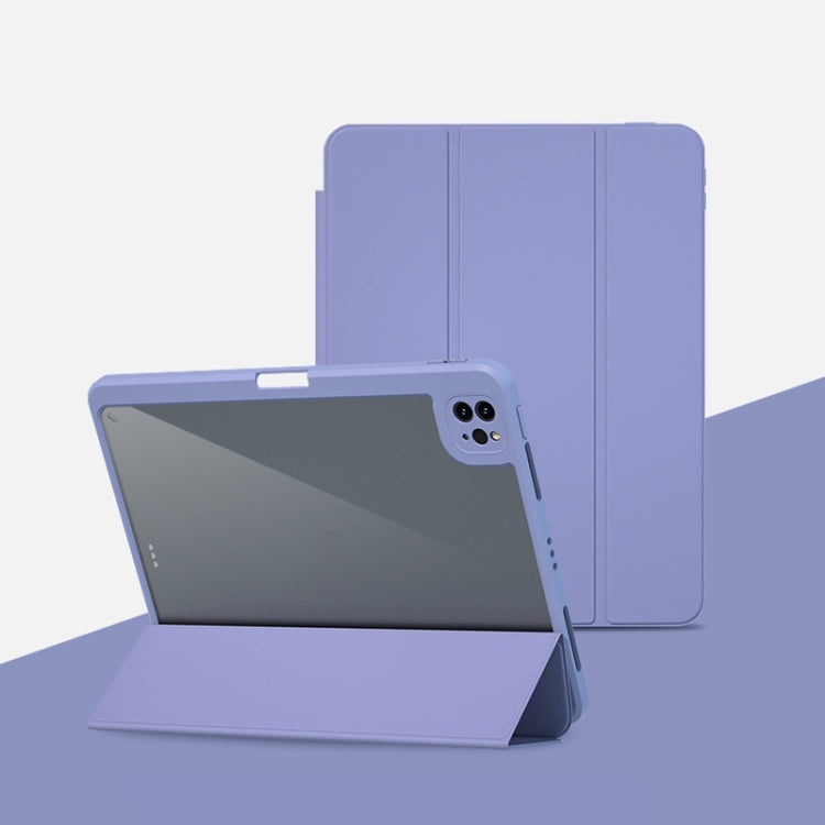 For iPad Pro 12.9 2022 / 2021 Magnetic Split Leather Smart Tablet Case(Lavender Purple) - iPad Pro 12.9 (2022/2021) Cases by buy2fix | Online Shopping UK | buy2fix