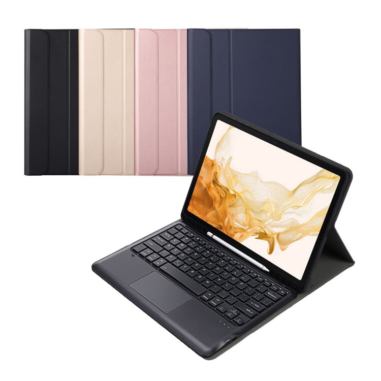 A800B-A Split Bluetooth Keyboard Leather Case with Holder & Pen Slot & Touchpad For Samsung Galaxy Tab S8+ X800(Blue) by buy2fix