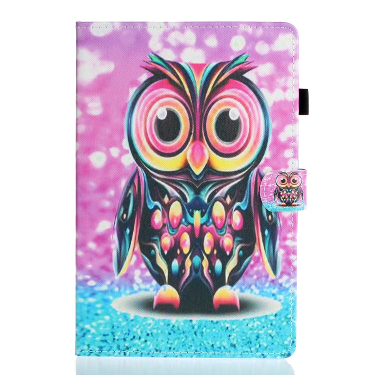 For Samsung Galaxy Tab A8 10.5 2021 Painted Left and Right Flat Leather Tablet Case(Owl) - Other Galaxy Tab PC by buy2fix | Online Shopping UK | buy2fix
