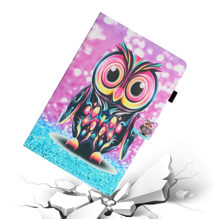 For Samsung Galaxy Tab A8 10.5 2021 Painted Left and Right Flat Leather Tablet Case(Owl) - Other Galaxy Tab PC by buy2fix | Online Shopping UK | buy2fix