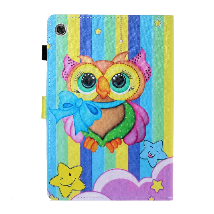 For Samsung Galaxy Tab A8 10.5 2021 Coloured Drawing Stitching Leather Tablet Case(Rainbow Owl) - Other Galaxy Tab PC by buy2fix | Online Shopping UK | buy2fix