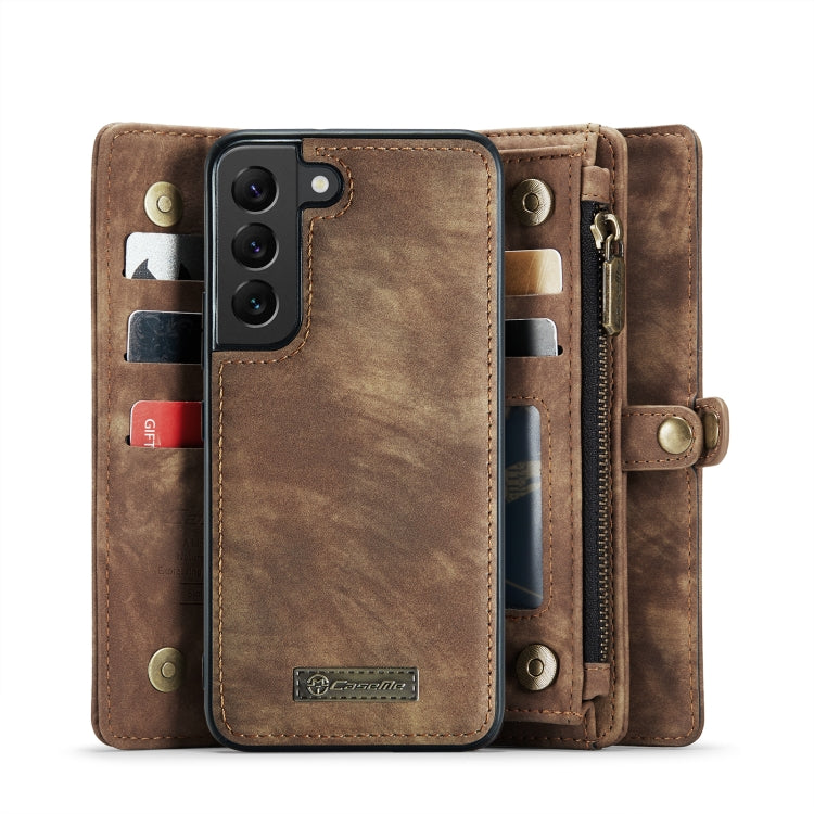 For Samsung Galaxy S22 5G CaseMe-008 Detachable Multifunctional Horizontal Flip Leather Case(Brown) - Galaxy S22 5G Cases by CaseMe | Online Shopping UK | buy2fix