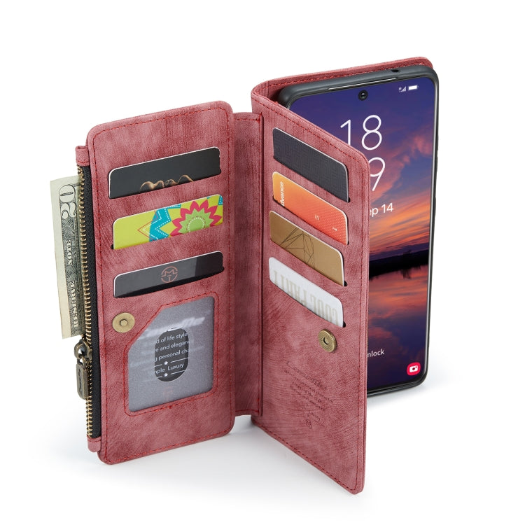 For Samsung Galaxy S22 5G CaseMe C30 Multifunctional Phone Leather Case with Holder & Card Slot & Wallet(Red) - Galaxy S22 5G Cases by CaseMe | Online Shopping UK | buy2fix