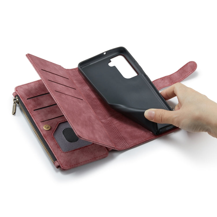For Samsung Galaxy S22 5G CaseMe C30 Multifunctional Phone Leather Case with Holder & Card Slot & Wallet(Red) - Galaxy S22 5G Cases by CaseMe | Online Shopping UK | buy2fix