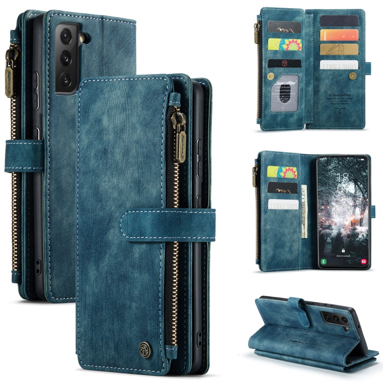 For Samsung Galaxy S22 5G CaseMe C30 Multifunctional Phone Leather Case with Holder & Card Slot & Wallet(Blue) - Galaxy S22 5G Cases by CaseMe | Online Shopping UK | buy2fix