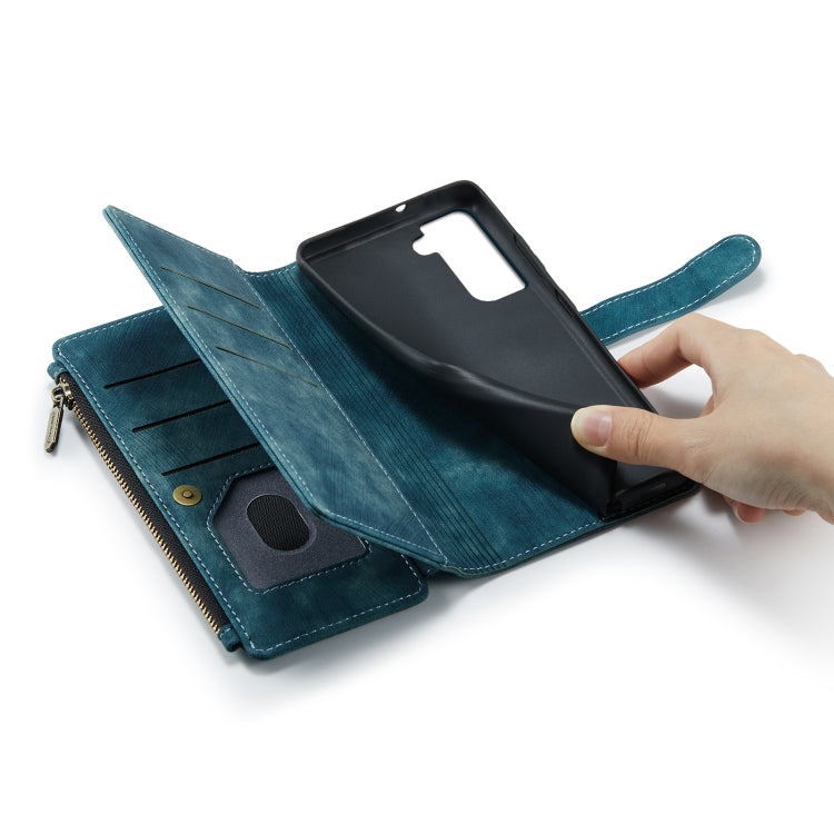 For Samsung Galaxy S22 5G CaseMe C30 Multifunctional Phone Leather Case with Holder & Card Slot & Wallet(Blue) - Galaxy S22 5G Cases by CaseMe | Online Shopping UK | buy2fix