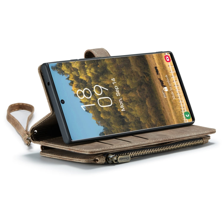 For Samsung Galaxy S22 Ultra 5G CaseMe C30 Multifunctional Phone Leather Case with Holder & Card Slot & Wallet(Brown) - Galaxy S22 Ultra 5G Cases by CaseMe | Online Shopping UK | buy2fix