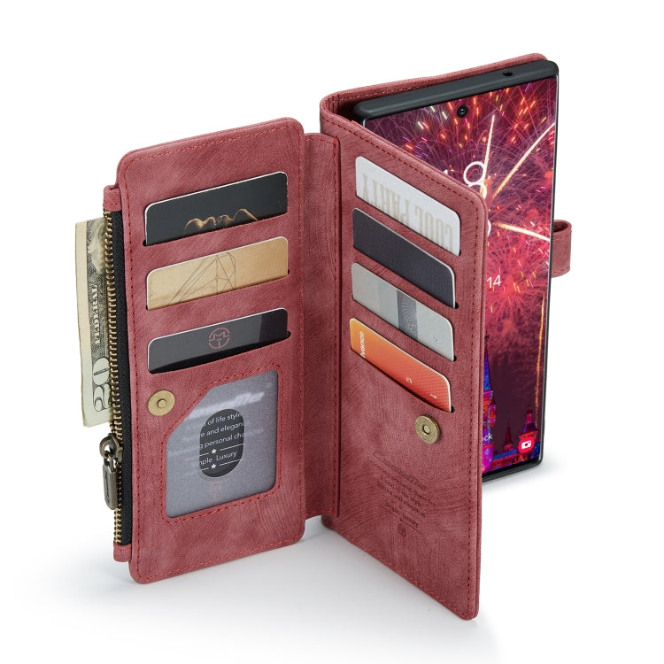For Samsung Galaxy S22 Ultra 5G CaseMe C30 Multifunctional Phone Leather Case with Holder & Card Slot & Wallet(Red) - Galaxy S22 Ultra 5G Cases by CaseMe | Online Shopping UK | buy2fix