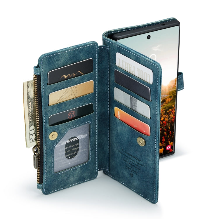 For Samsung Galaxy S22 Ultra 5G CaseMe C30 Multifunctional Phone Leather Case with Holder & Card Slot & Wallet(Blue) - Galaxy S22 Ultra 5G Cases by CaseMe | Online Shopping UK | buy2fix