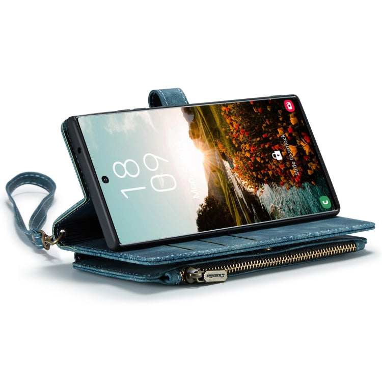 For Samsung Galaxy S22 Ultra 5G CaseMe C30 Multifunctional Phone Leather Case with Holder & Card Slot & Wallet(Blue) - Galaxy S22 Ultra 5G Cases by CaseMe | Online Shopping UK | buy2fix