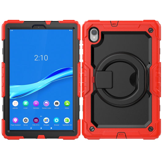For Lenovo M10 Plus X606F Silicone + PC Holder Tablet Case(Red+Black) - Lenovo by buy2fix | Online Shopping UK | buy2fix