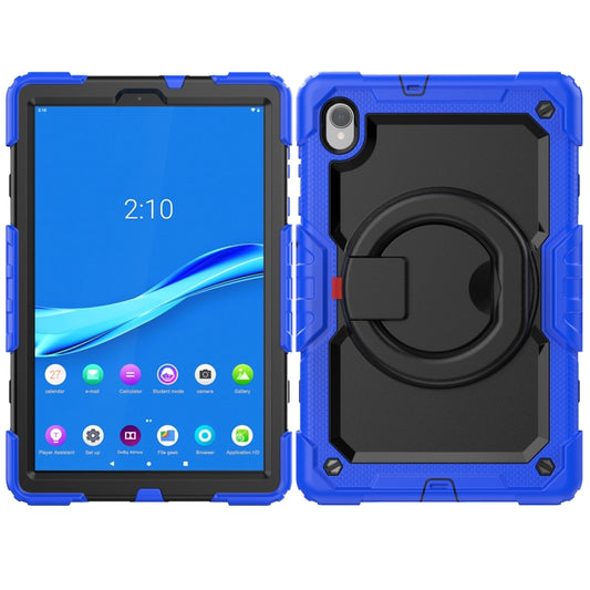 For Lenovo M10 Plus X606F Silicone + PC Holder Tablet Case(Blue+Black) - Lenovo by buy2fix | Online Shopping UK | buy2fix