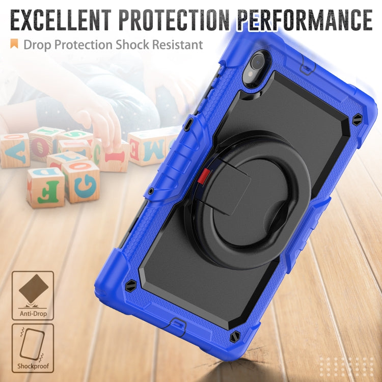 For Lenovo M10 Plus X606F Silicone + PC Holder Tablet Case(Blue+Black) - Lenovo by buy2fix | Online Shopping UK | buy2fix