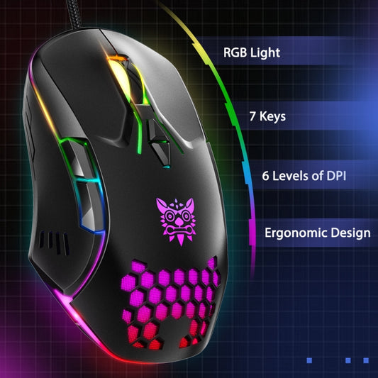 ONIKUMA CW902 RGB Lighting Wired Mouse(Black) by ONIKUMA