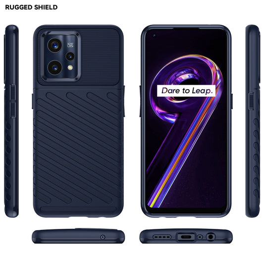 For OPPO Realme 9 Pro+ Thunderbolt Shockproof TPU Protective Soft Phone Case(Blue) by buy2fix