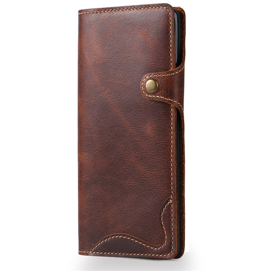 For Galaxy Note 8 Denior Oil Wax Cowhide Magnetic Button Horizontal Flip Leather Case with Card Slots & Wallet(Brown) - Galaxy Phone Cases by Denior | Online Shopping UK | buy2fix