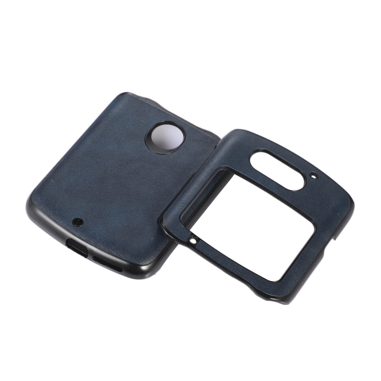 For Motorola Moto Razr 5G Cowhide Texture PU Phone Case(Blue) by buy2fix