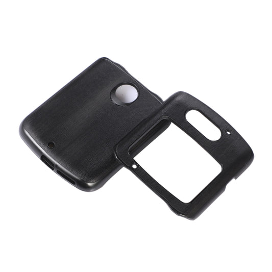 For Motorola Moto Razr 5G Yellow Cow Texture PU Phone Case(Black) by buy2fix