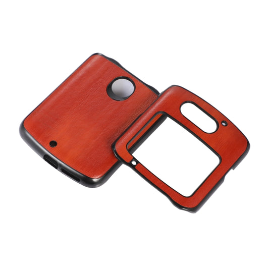 For Motorola Moto Razr 5G Yellow Cow Texture PU Phone Case(Brown) by buy2fix