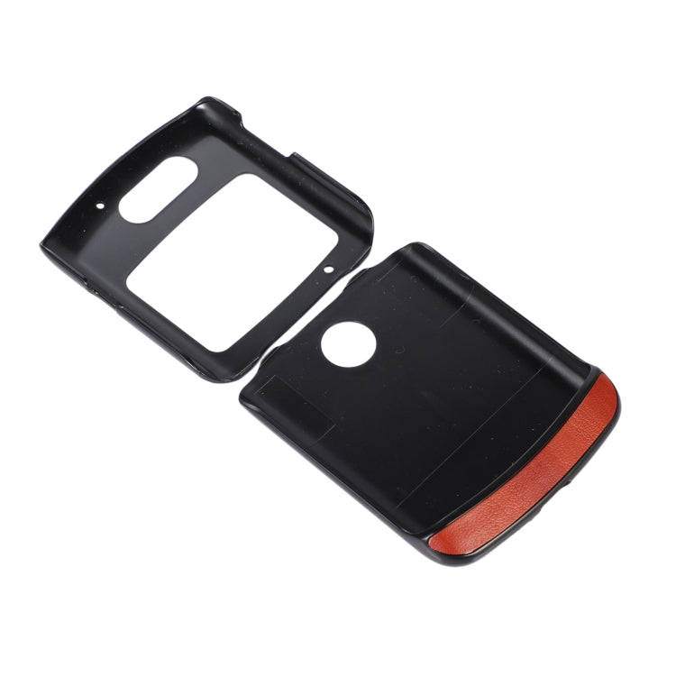 For Motorola Moto Razr 5G Yellow Cow Texture PU Phone Case(Brown) by buy2fix