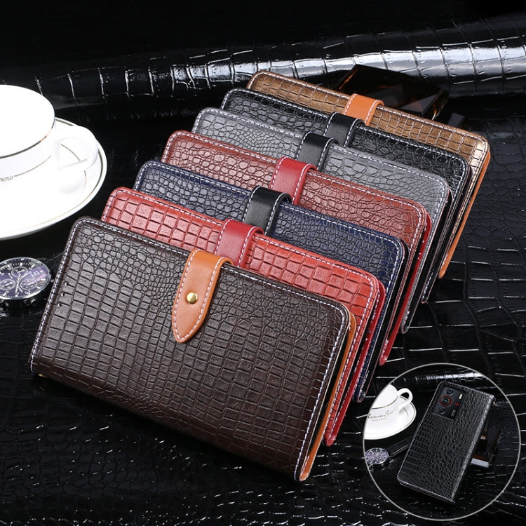 For ZTE nubia Z40 Pro idewei Crocodile Texture Leather Phone Case(Black) - ZTE Cases by idewei | Online Shopping UK | buy2fix
