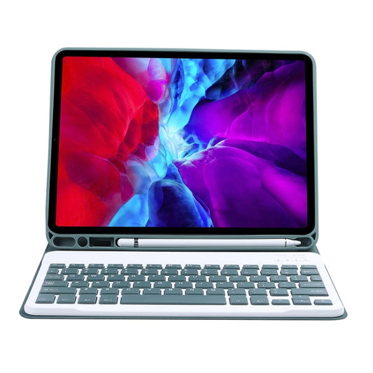 C-098B Candy Color Skin Feel Texture Bluetooth Keyboard Leather Case with Pen Holder For iPad Air 11 2024 / 2025 / Air 4 10.9 2020 / Air 5 10.9 2022 (Dark Green) by buy2fix