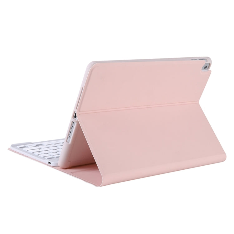 T098B Candy Color Skin Feel Texture Bluetooth Keyboard Leather Case with Pen Holder For iPad Air 11 2024 / 2025 / Air 4 10.9 2020 / Air 5 10.9 2022 (Pink) - For iPad Air by buy2fix | Online Shopping UK | buy2fix