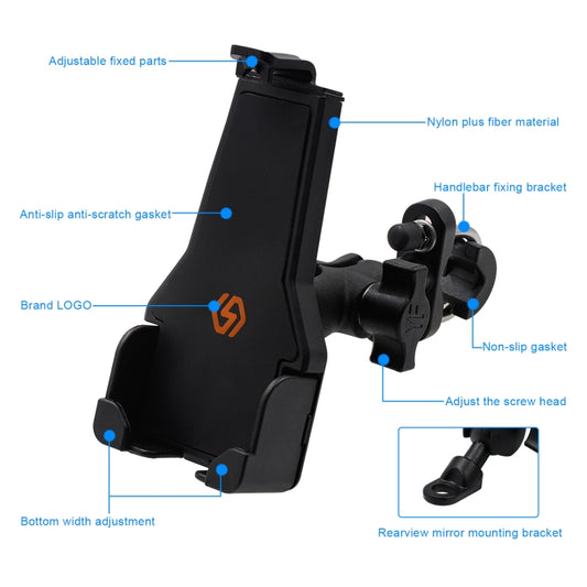 WUPP CS-1287A1 Motorcycle Bike Triangle Fixed Mobile Phone Holder(Black) - Holder by WUPP | Online Shopping UK | buy2fix