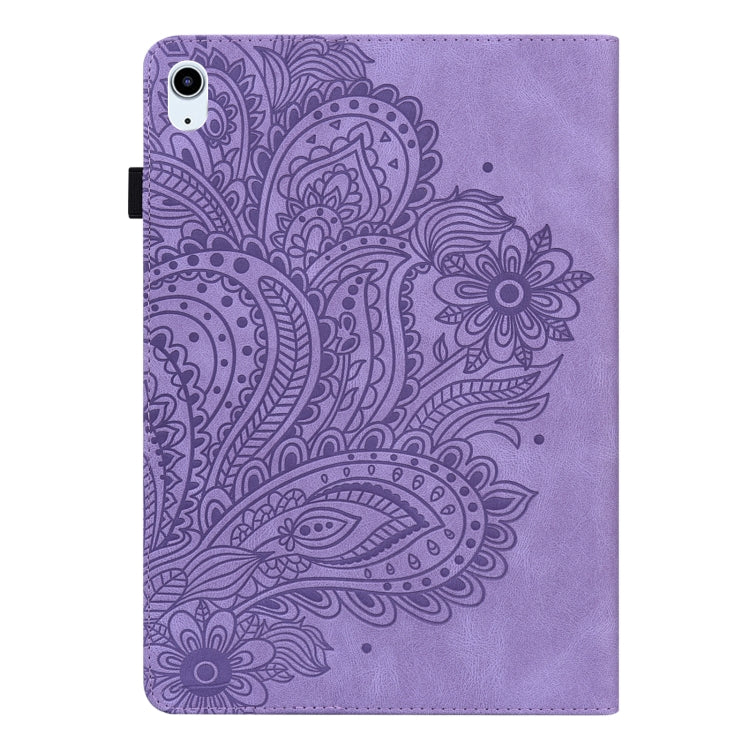 Peacock Embossed Pattern TPU + PU Leather Smart Tablet Case with Sleep / Wake-up For iPad Air 2022 / Air 2020 10.9(Purple) - iPad Air (2022) / (2020) 10.9 Cases by buy2fix | Online Shopping UK | buy2fix