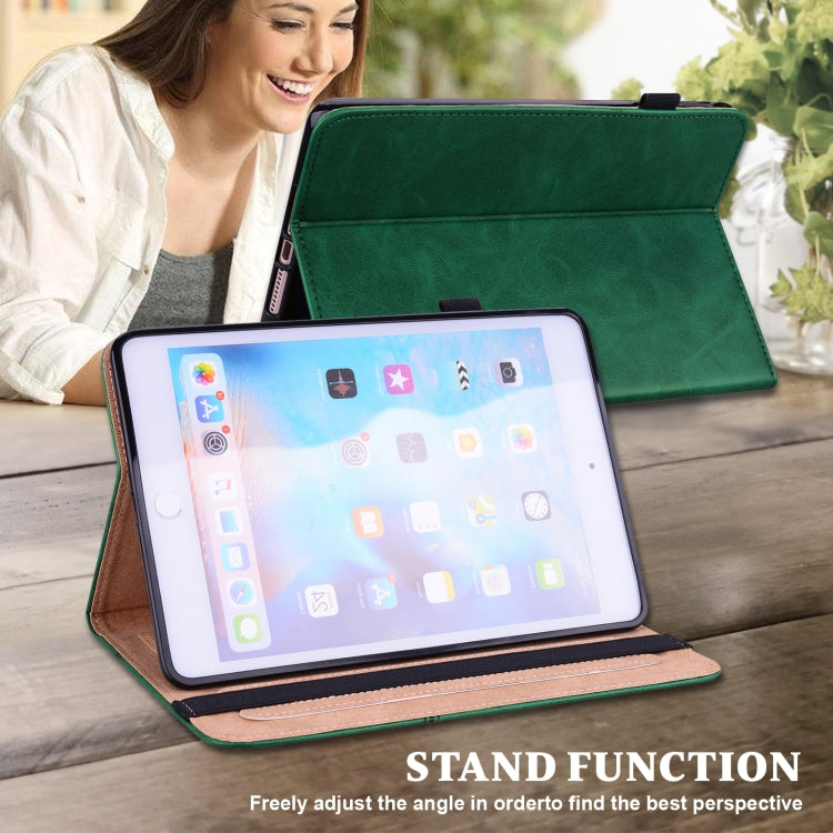 For iPad Pro 12.9 2022 / 2021 / 2020 / 2018 Solid Color Embossed Striped Leather Case(Green) - iPad Pro 12.9 (2022/2021) Cases by buy2fix | Online Shopping UK | buy2fix